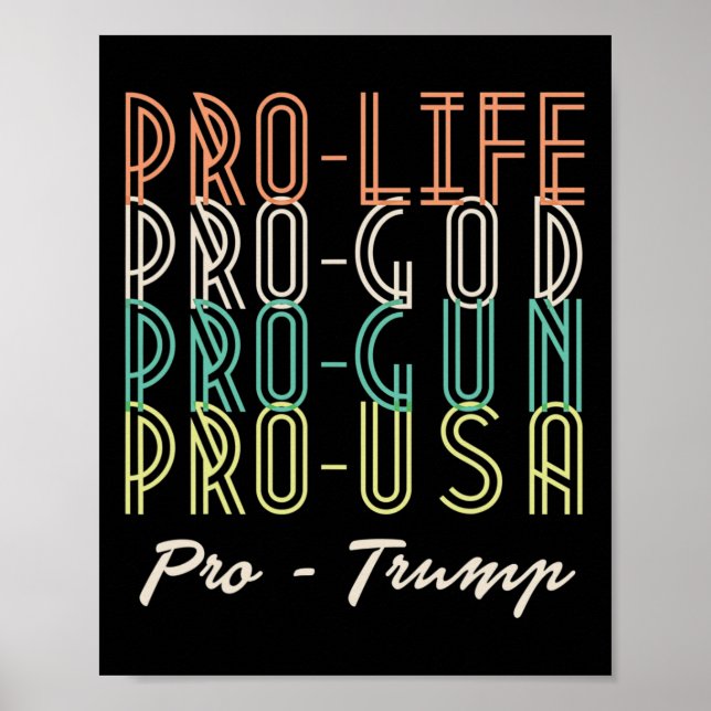 Poster Pro Trump Life God Guns Republican  (Frente)