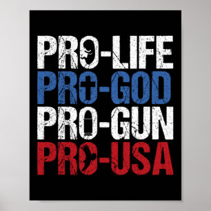 Poster Pró Vida Deus Arma EUA Conservador Republicano Pró