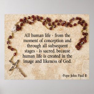 Pôster Pro-Vida do papa John Paul