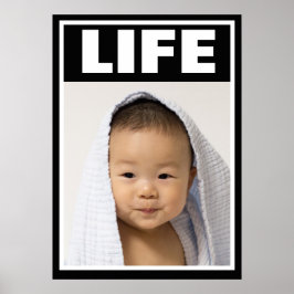 POSTER PRÓ-VIDA FELIZ VIDA CRIANÇA ASIÁTICA DO BEBÊ