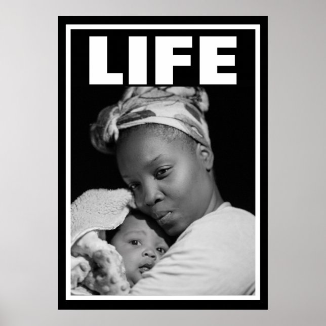 POSTER PRÓ-VIDA MÃE AFRICANA AMERICANA E BEBÊ (Frente)