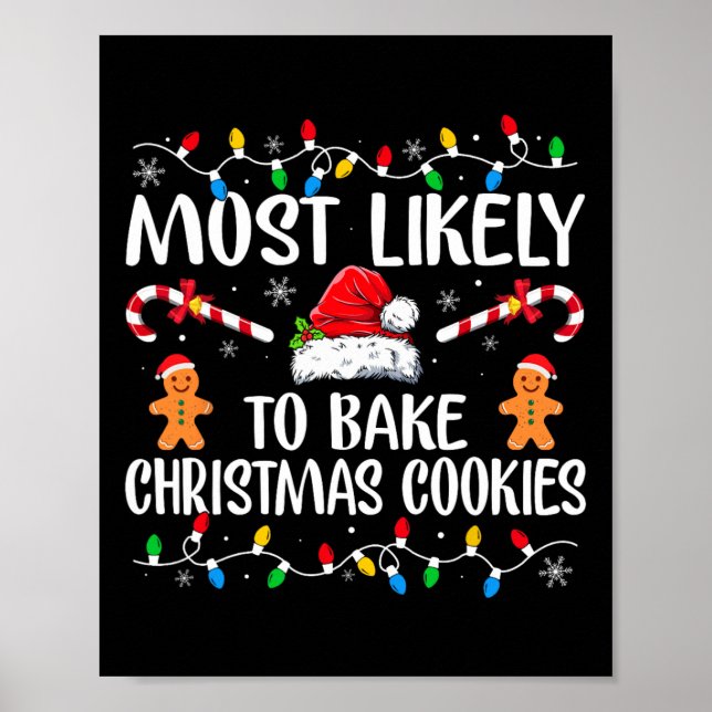 Poster Probabilidade De Assar Natal Cookies Divertidos Ba (Frente)