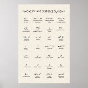 Pôster Probability and Statistics Symbols