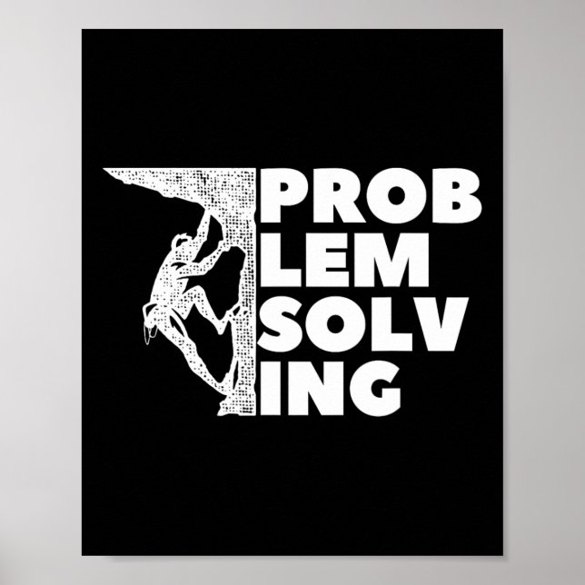 Poster Problem Solving Climber Gift, Rock Climbing, Bould (Frente)