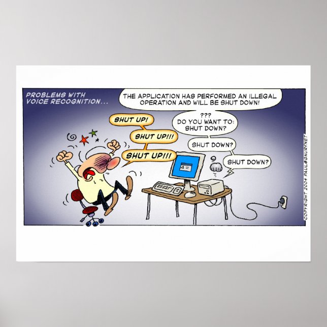 Poster Problemas com o reconhecimento de voz (Frente)