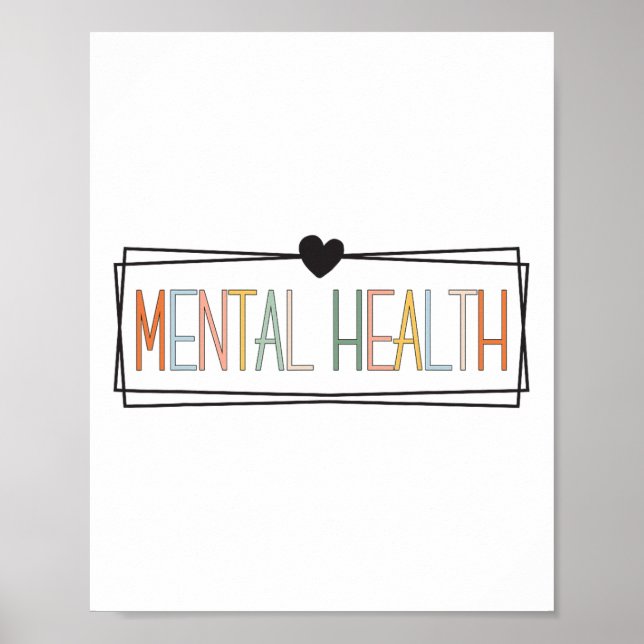 Poster Problemas de Saúde Cérebro Doença Mental Alarme (Frente)