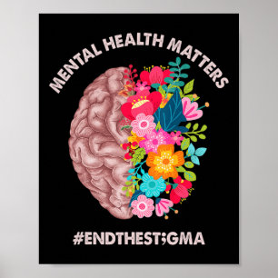 Poster Problemas de saúde Consciência Mês Fim do Estigma