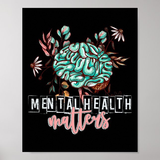 Poster Problemas de saúde mental Autoatendimento da mente (Frente)