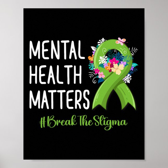 Poster Problemas de Saúde Mental Combatem o Estigma Saúde (Frente)