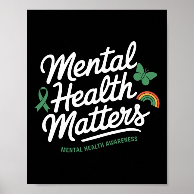 Poster Problemas de Saúde Mental Conscientização sobre Sa (Frente)