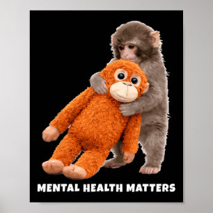 Poster Problemas de Saúde Mental do Meme do Macaco Socado