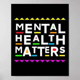 Poster Problemas de Saúde Mental Estilo Retro 90