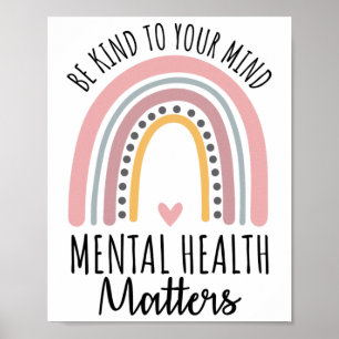 Poster Problemas de saúde mental gentis Bolinhas Rainbow