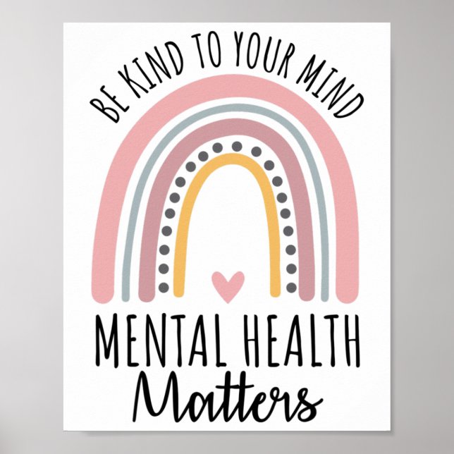 Poster Problemas de saúde mental gentis Bolinhas Rainbow  (Frente)