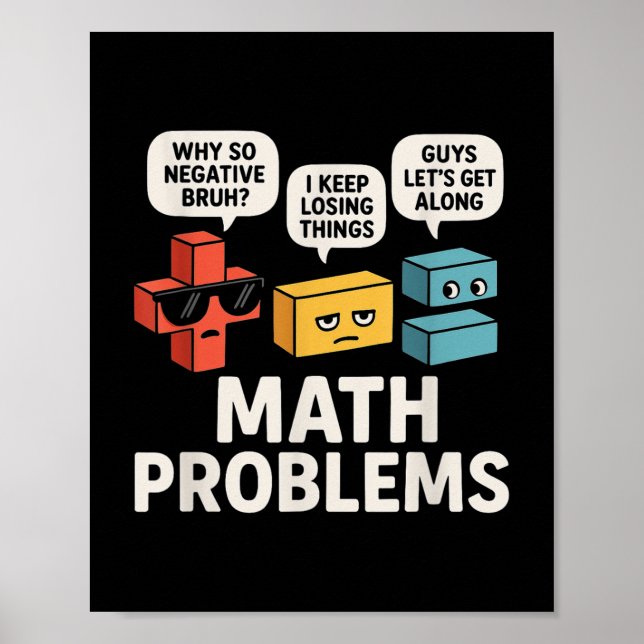Poster Problemas Matemáticos Símbolos Engraçados Professo (Frente)
