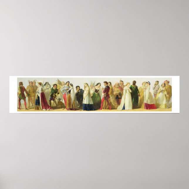 Pôster Procession of characters from Shakespeare (oil on (Frente)