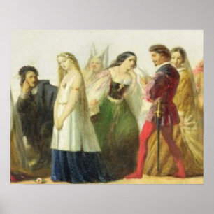 Pôster Procession of characters from Shakespeare (oil on