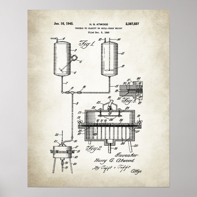 Poster Processo de clarificação ou de uísque impermeável (Frente)