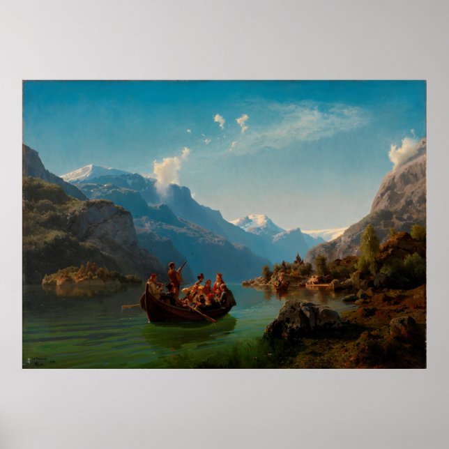 Poster Procissão Bridal sobre o Hardangerfjord (Frente)