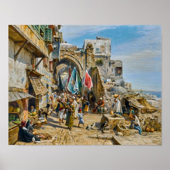 Poster Procissão em Jaffa | Gustav Bauernfeind | (Frente)