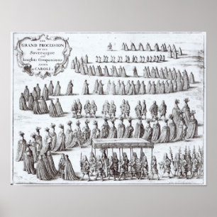 Poster Procissão grande o soberano e os cavaleiros