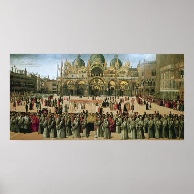 Poster Procissão na Rua. Praça de Mark, 1496 (Frente)