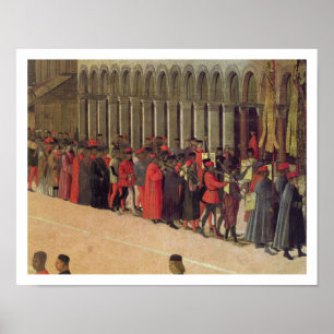 Poster Procissão no quadrado de St Mark, detalhe de