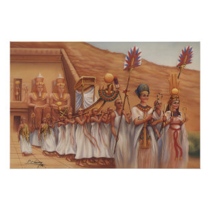 Pôster Procissão Real Egípcia Antiga Arte Abu Simbel P
