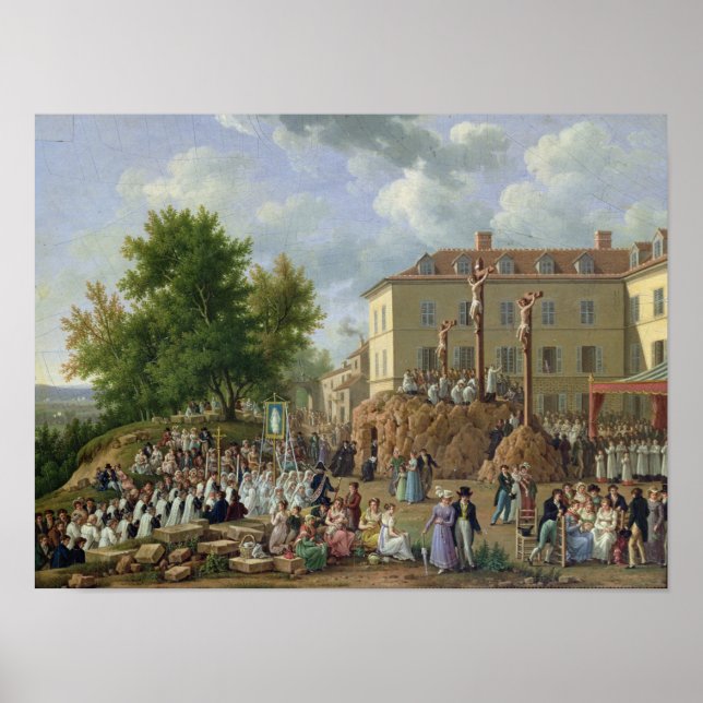 Pôster Procissão Religiosa a Mont Valerien, 1819 (Frente)