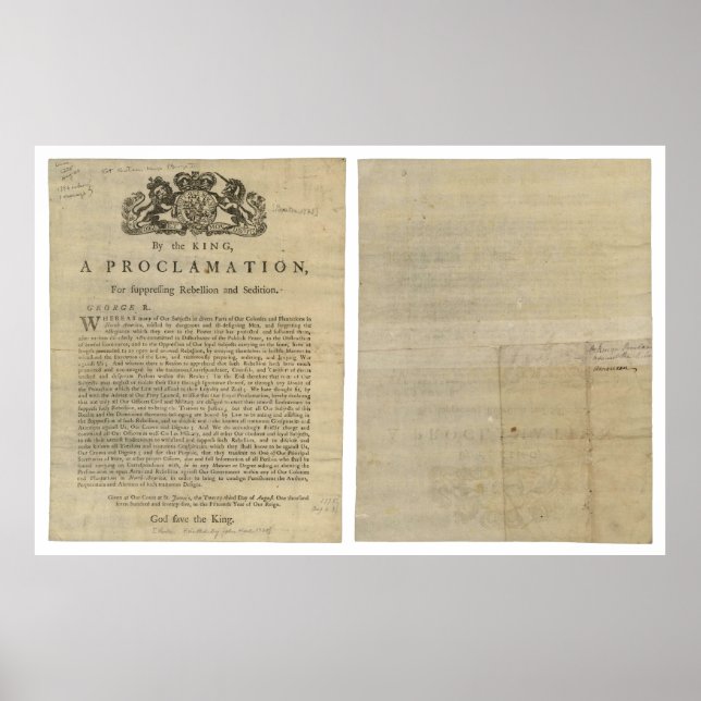 Poster Proclamation by the King for Suppressing Rebellion (Frente)