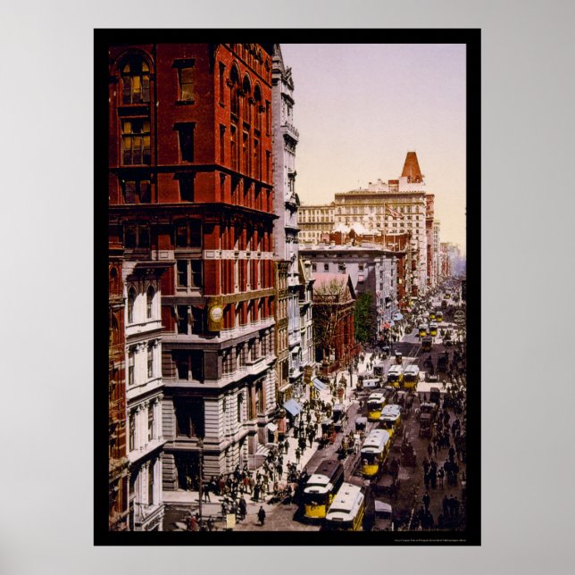 Pôster Procurando a Broadway em Nova Iorque 1900 (Frente)