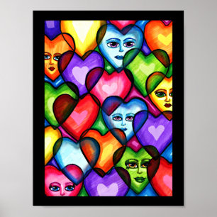 Poster Procurando por Abstrato de amor corações originais