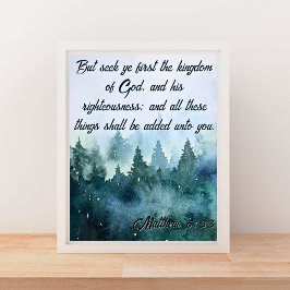 Poster Procurar primeiro o Reino de Deus KJV Matthew 6:33