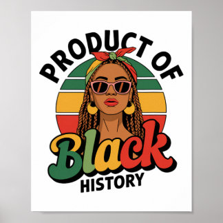 Poster Produto da História Negra Orgulhoso Afro Melanina