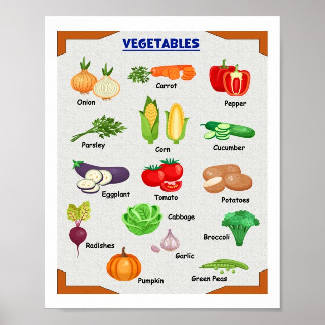 Poster Produtos hortícolas frescos (Frente)