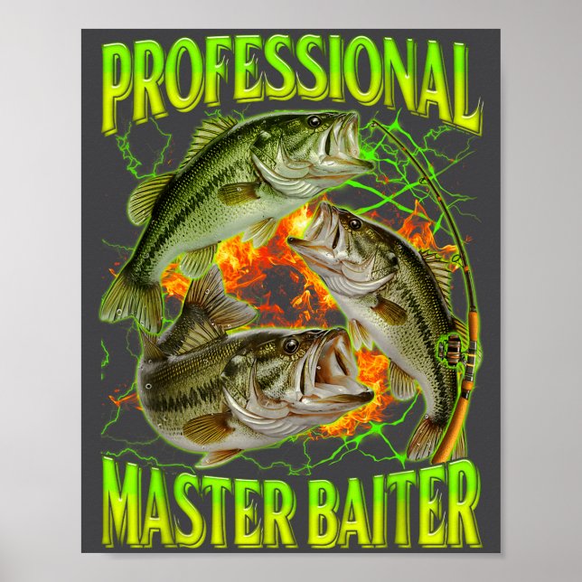 Poster Professional Master Baiter Funny Fishing Meme Boot (Frente)