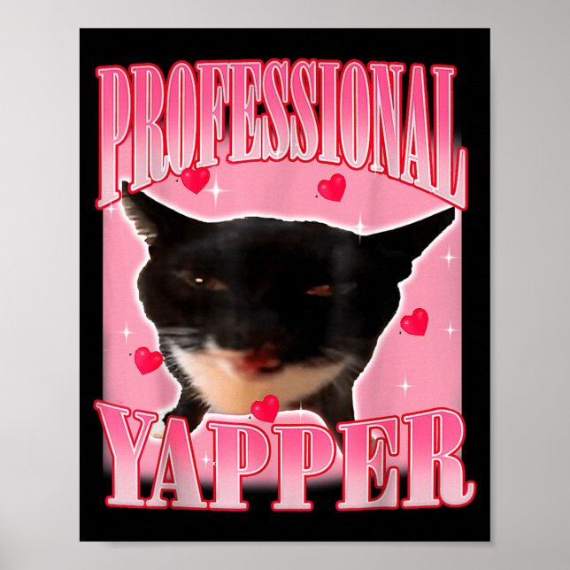 Poster Professional Yapper Cat Funny Oddly Specific Dank  (Frente)