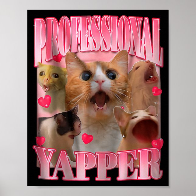 Poster Professional Yapper Cat Funny Oddly Specific Dank  (Frente)