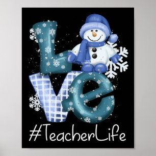 Poster Professor Amor Boneco de Neve Natal Mulheres Tempo