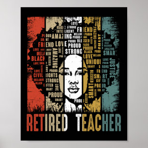 Poster Professor Aposentado Afro Africano Americano Negro