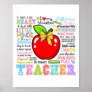 Poster Professor Arco Lápis Maçã Divertido Ck Para Escola