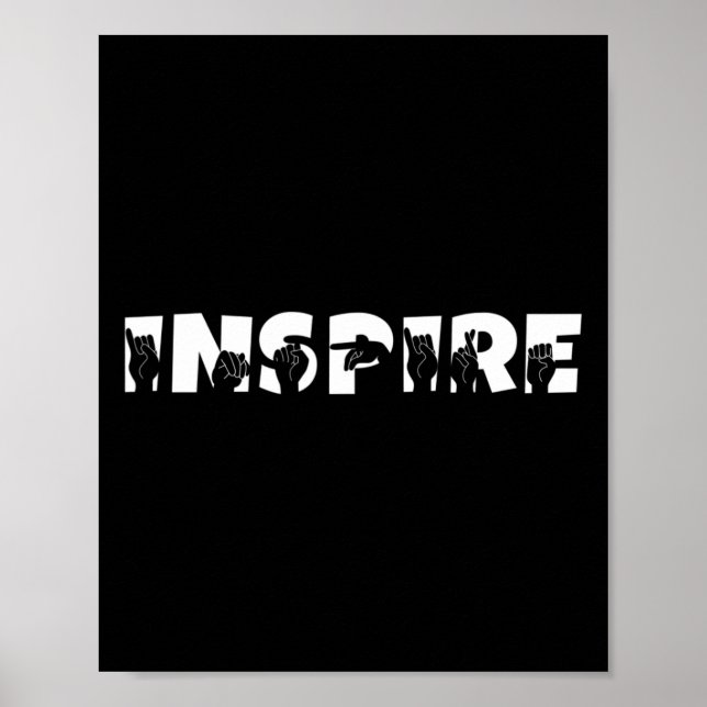 Poster Professor ASL Língua de Sinais Americana Sensibili (Frente)