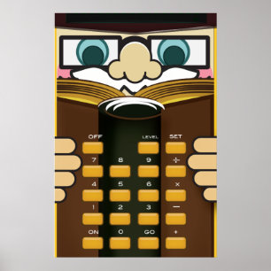 Poster Professor Calculadora desenho animado engraçado