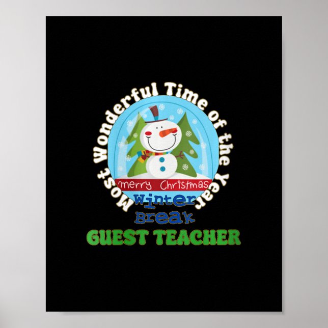 Poster professor convidado - natal v-neck (Frente)