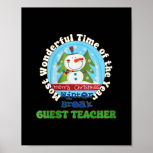 Poster professor convidado - natal v-neck 1