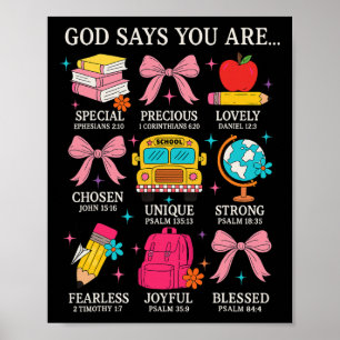 Poster Professor Cristão Deus Diz Eu Sou Fé Religiosa Bi