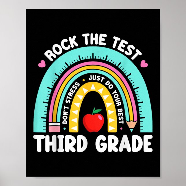 Poster Professor de 3º grau Rock no Dia de Teste Terceiro (Frente)