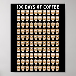 Poster Professor de Café 100 Cafés 100 Escola do 100º Dia