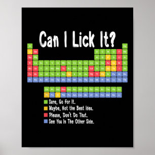 Poster Professor de Ciência Engraçado Aluno Posso Lamber