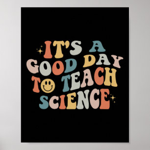 Poster Professor De Ciência Oferece Um Bom Dia Para Ensin